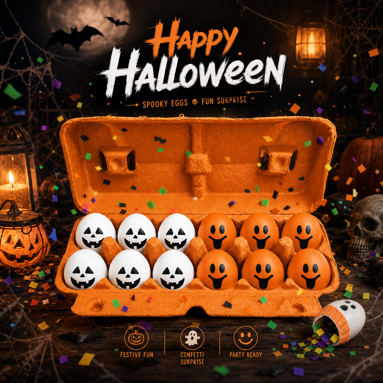 Halloween party confetti eggs