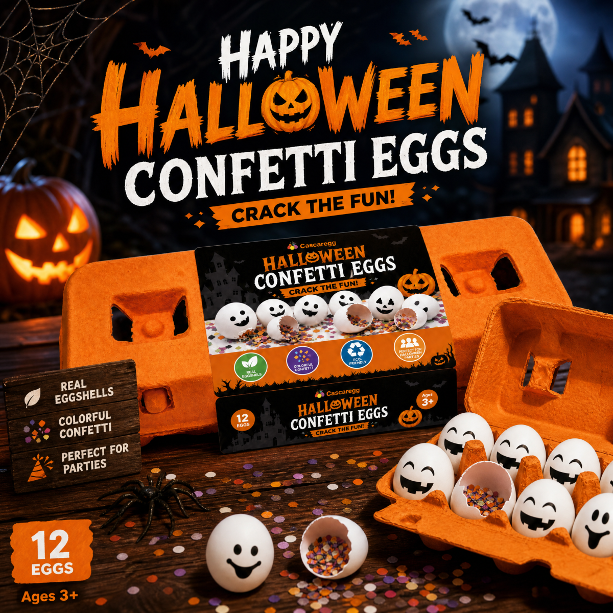 halloween confetti eggs white