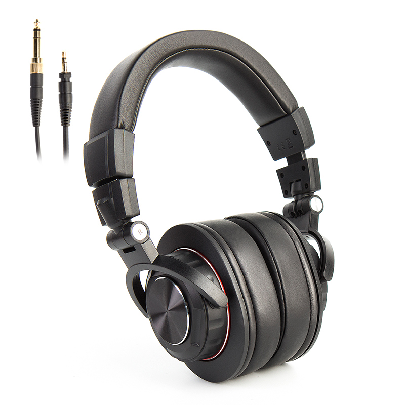 Audfine DH-7300 folding DJ monitoring headphone with coiled cable
