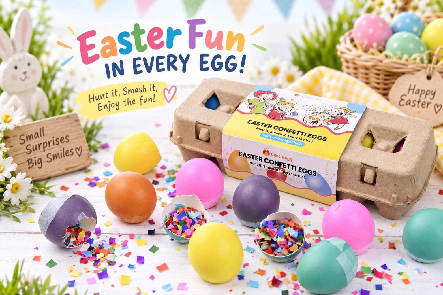 huevos de confeti para fiestas